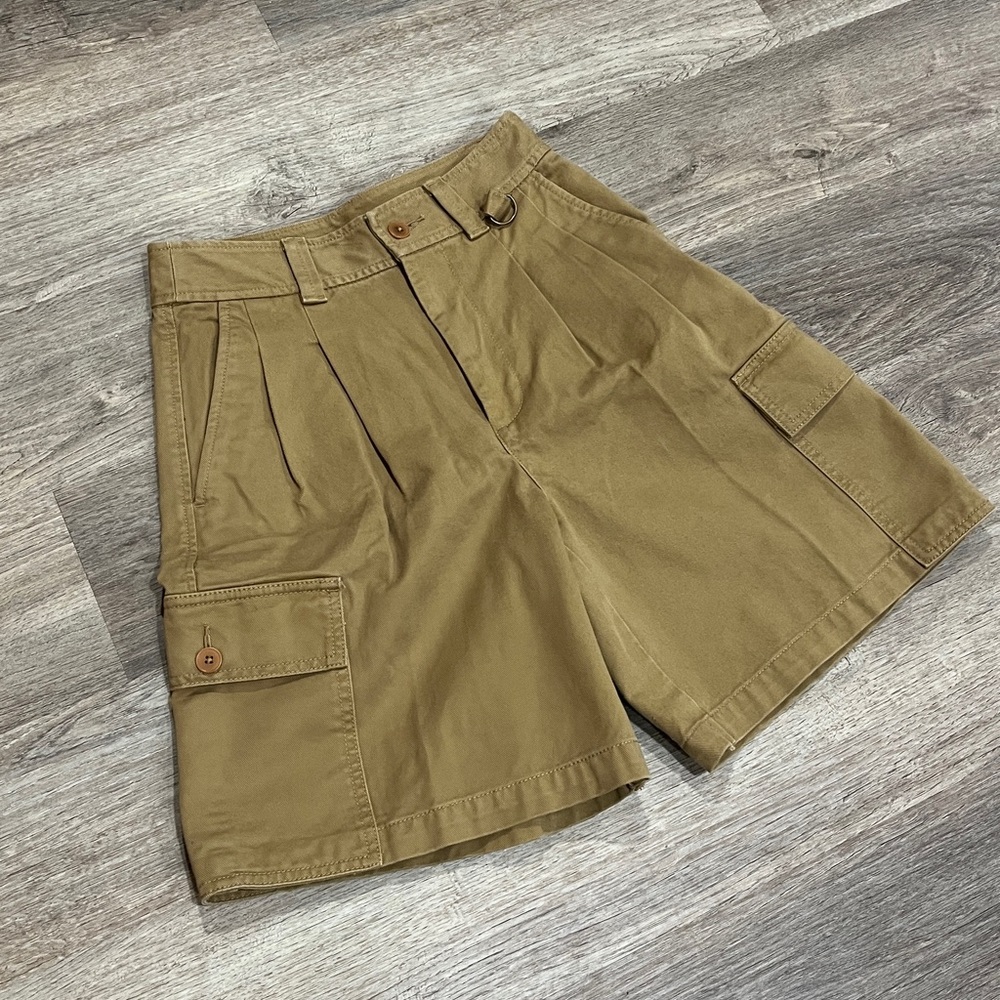 Madewell Dark Khaki Chino Women’s Cargo Shorts Size 00 New With Tags - Picture 2 of 8